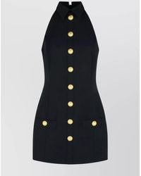 Balmain - Virgin Wool Short Dress - Lyst