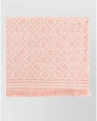 Tory Burch - Patterned Scarf All Over Fringed Edges - Lyst