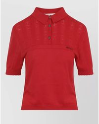 Marni - Silk Virgin Wool Pointelle Knit Short-Sleeve Polo Shirt - Lyst