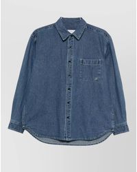 DUNST - Cotton Denim Shirt Long Sleeves Buttoned Cuffs - Lyst