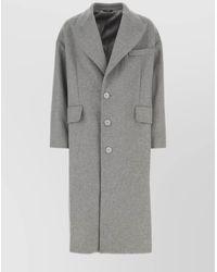 Dolce & Gabbana - Single Breasted Wool Blend Loose Fit Coat - Lyst