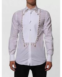 Dolce & Gabbana - Cotton Dg Logo Pearl Formal Shirt - Lyst