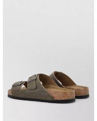 Birkenstock - Arizona Cork Sole Leather Slide Sandal - Lyst