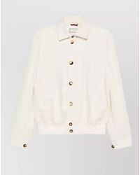 Brunello Cucinelli - Silk Linen Wool Hopsack Shirt Jacket - Lyst