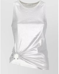 Rabanne - Sleeveless Top Metal Hem Ring Detail - Lyst