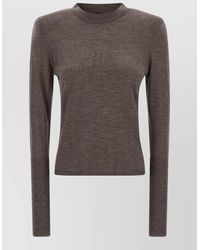 Pinko - Sweater Featuring Padded Shoulders Long Sleeves - Lyst