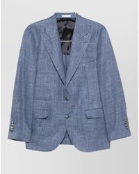 Brunello Cucinelli - Wool Silk Linen Cashmere Single-Breasted Blazer - Lyst