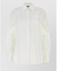Prada - Cotton Shirt With Chest Pocket And Italian Collar - Lyst