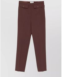 Elisabetta Franchi - Cropped Trousers With Belt Loops And Buttoned Pockets - Lyst
