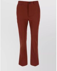 Saint Laurent - High-Rise Straight-Leg Cotton Trousers - Lyst