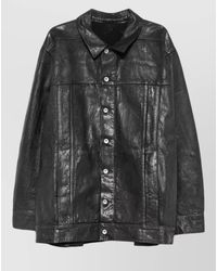 Rick Owens - Denim Coated Long-Sleeve Jacket - Lyst