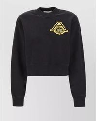 Ambush - Cotton Logo-Embroidered Cropped Sweatshirt - Lyst