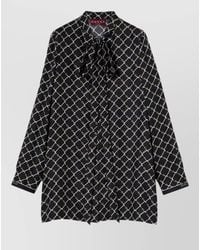 Gucci - Silk Printed High-Neck Long-Sleeve Mini Dress - Lyst