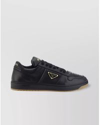 Prada - Black Calf Leather Bos Taurus Low Top Sneakers - Lyst