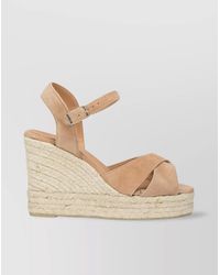 Castañer - Leather Wedge Espadrille Sandals - Lyst