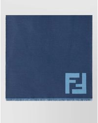 Fendi - Logo Ff Scarf Fringed Edges Design - Lyst