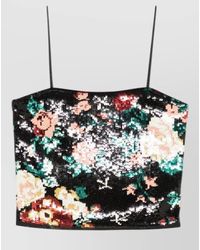 forte_forte - Sequined Floral-Print Bralette Top - Lyst