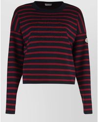 Moncler - Virgin Wool Striped Crew Neck Sweater - Lyst