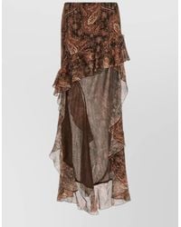 ANDAMANE - Paisley Print Asymmetric Ruffled Maxi Skirt - Lyst