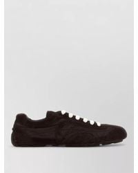 Prada - Suede Leather Low-Top Sneakers - Lyst