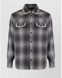 Golden Goose - Wool Silk Checked Long-Sleeve Shirt - Lyst