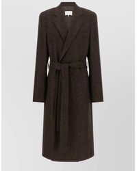 Maison Margiela - Wool Belted Herringbone Coat - Lyst