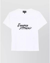 Emporio Armani - Cotton Sequin Logo Short-Sleeve T-Shirt - Lyst