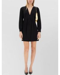 Michael Kors - Long Sleeve Mini Dress V Neckline - Lyst