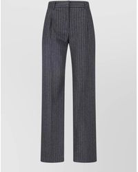 Lardini - Pinstripe Tailored Wide Leg High Waist Trousers - Lyst