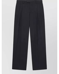 Lardini - Wool Double Pleated Herringbone Tailored Trousers - Lyst