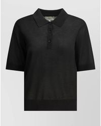 Loulou de Saison - Short Sleeve Knit Top Fitted Ribbed Trims - Lyst