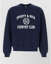Sporty & Rich - Cotton Sweatshirt Crew Neck Long Sleeves - Lyst