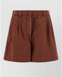 Brunello Cucinelli - Baggy Shorts Belt Loops Back Pockets Pleats - Lyst