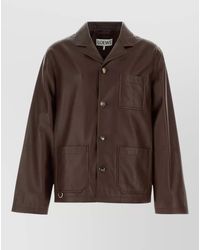 Loewe - Leather Single-Breasted Coat - Lyst