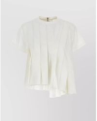 Sacai - Pleated Design Top Short Sleeves - Lyst
