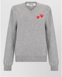 COMME DES GARÇONS PLAY - Wool V-Neck Sweater - Lyst