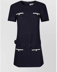 Self-Portrait - Bouclé Belted Mini Dress - Lyst