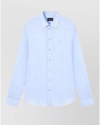 Emporio Armani - Cotton Shirt Long Sleeves Buttoned Cuffs Collar - Lyst