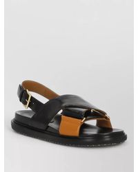 Marni - Leather Flat Sandals - Lyst