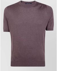 Tagliatore - Crew Neck Short Sleeve Knit Sweater - Lyst