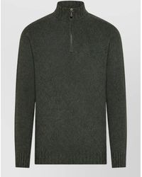 SEVENTY VENEZIA - Ribbed Mock Neck Zip Jumper - Lyst
