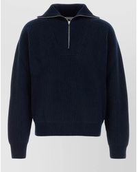 Jil Sander - Wool Polo Shirt High Collar Long Sleeves - Lyst