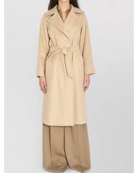 Max Mara - Camel Hair Belted Single Breasted Coat - Lyst