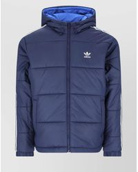 adidas - Quilted Hooded Jacket Side Pockets - Lyst