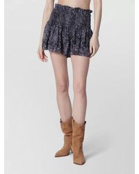 Isabel Marant - High Waisted Mini Skirt Ruffled Hem - Lyst