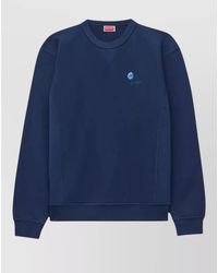 KENZO - Long Sleeve Crew Neck Ribbed Hem Top - Lyst