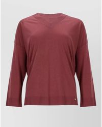 Herno - Long Sleeve V Neck Knit Top - Lyst