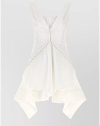 McQueen - Day Dress Sleeveless Asymmetric Hem V Neckline - Lyst