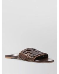 Casadei - Flat Sandals Open Toe Woven Straps - Lyst