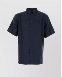 Prada - Satin Shirt With Chest Pocket And Short Sleeves - Lyst